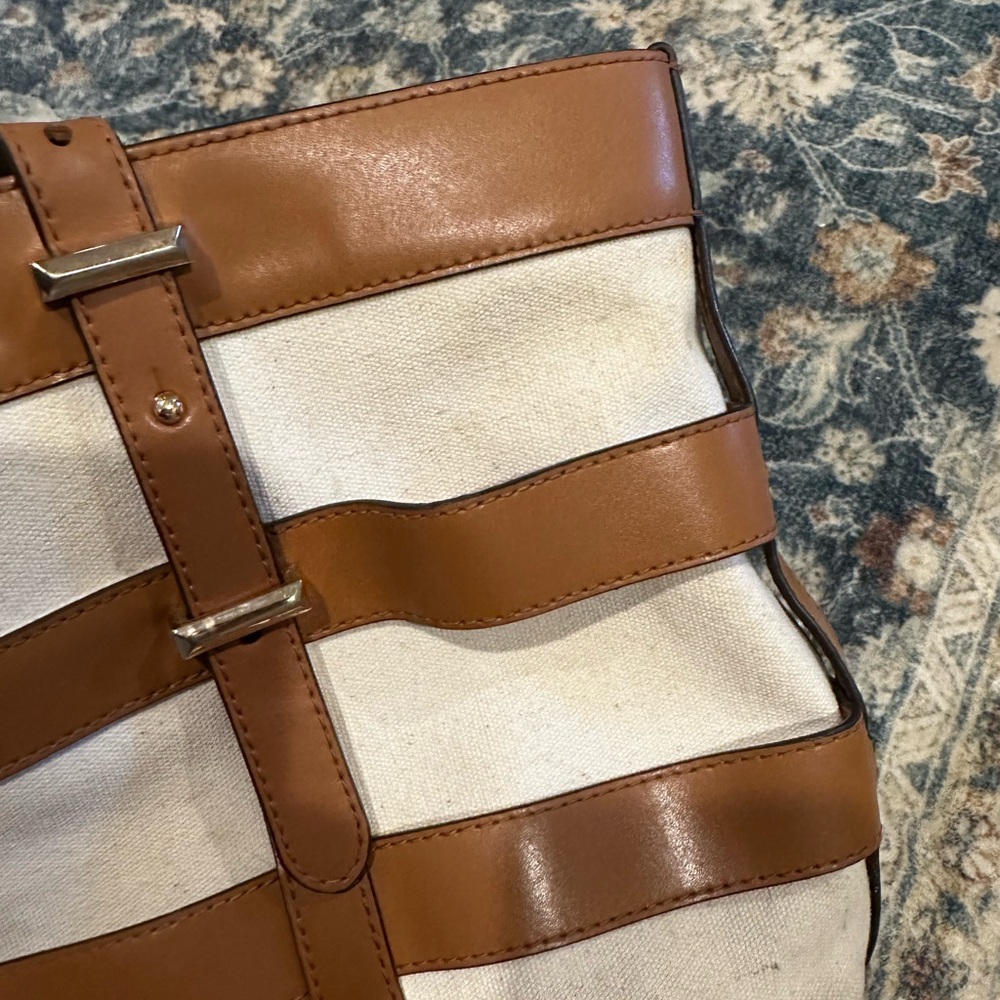 Michael Kors Tan and Cream Cage Tote - Picture 6 of 15